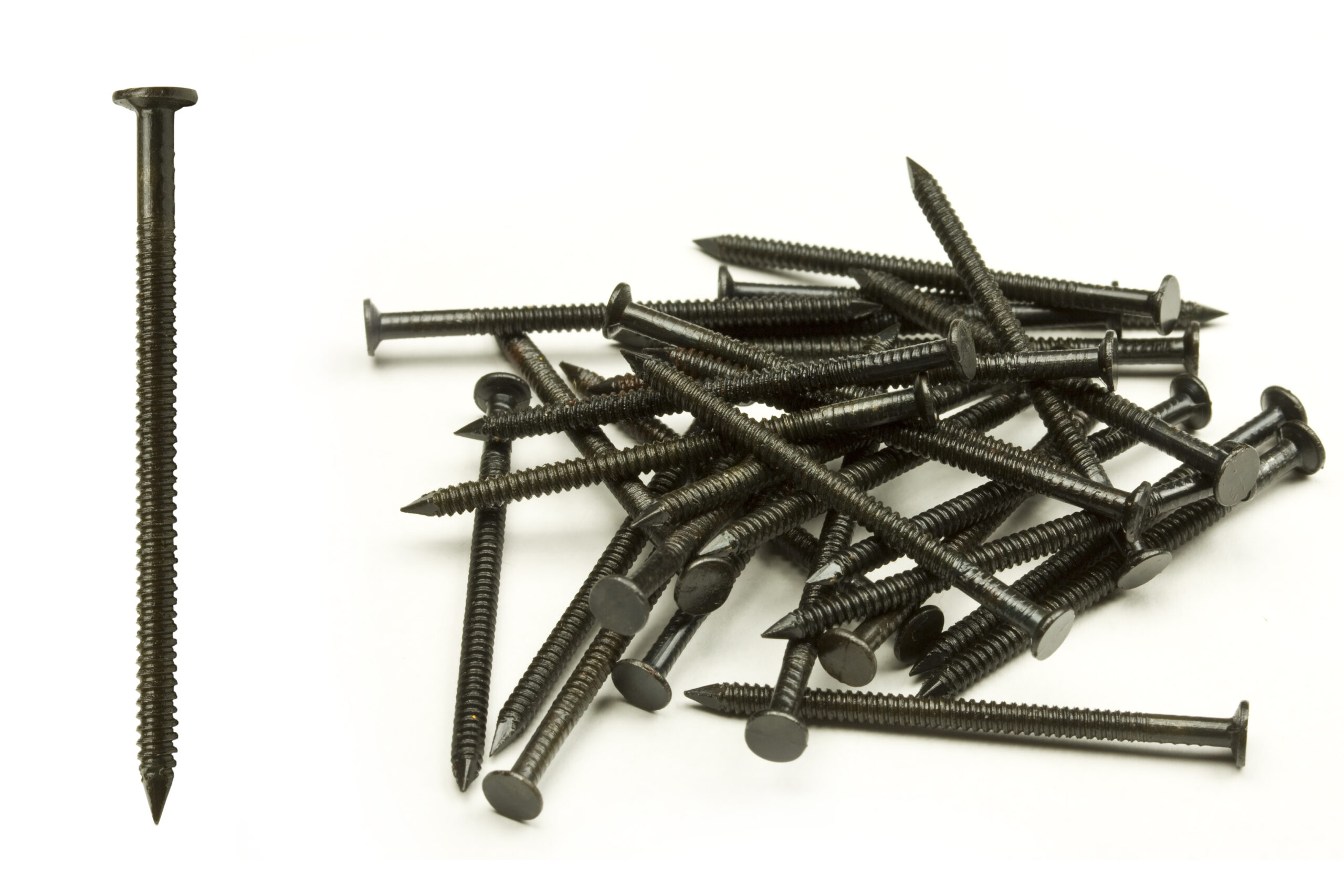 Special Metal nails with white background